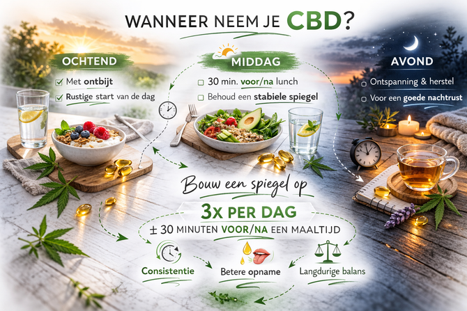 Wanneer neem je CBD: ochtend of avond? De complete gids voor timing, dosering en routine