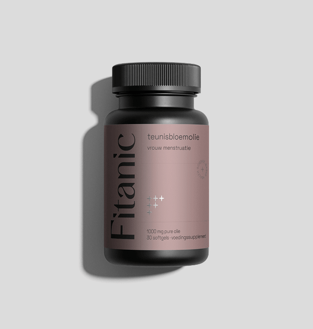 Fitanic teunisbloemolie voor vrouw menstruatie, 1000 mg pure olie, 30 softgels