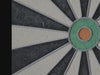 Darts hitting the center of the dartboard